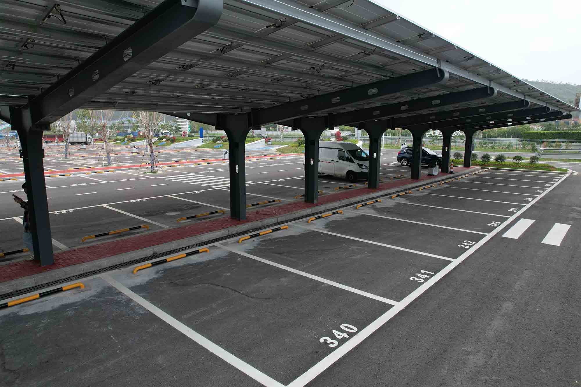 Carbon Steel BIPV solar carport mounting Systems