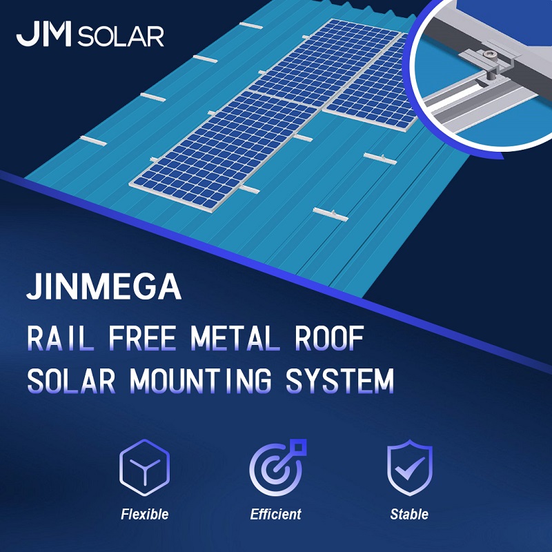 Pleins feux sur les produits | Découvrez les systèmes de montage solaire sur toit métallique sans rail de JinMega