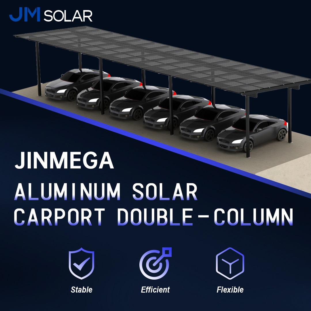Présentation produit | Abri de voiture solaire double colonne en aluminium JinMega