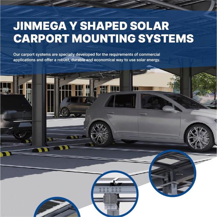 Présentation produit | Système de montage pour abri de voiture solaire en forme de Y JinMega