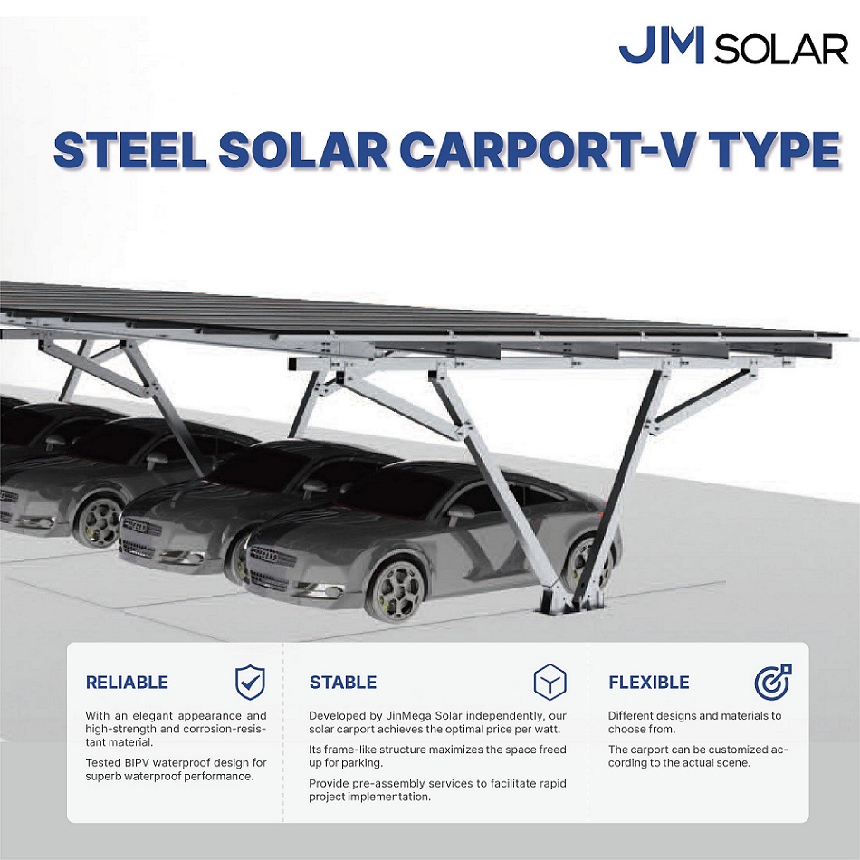 Produit phare | Carport solaire en acier de type V